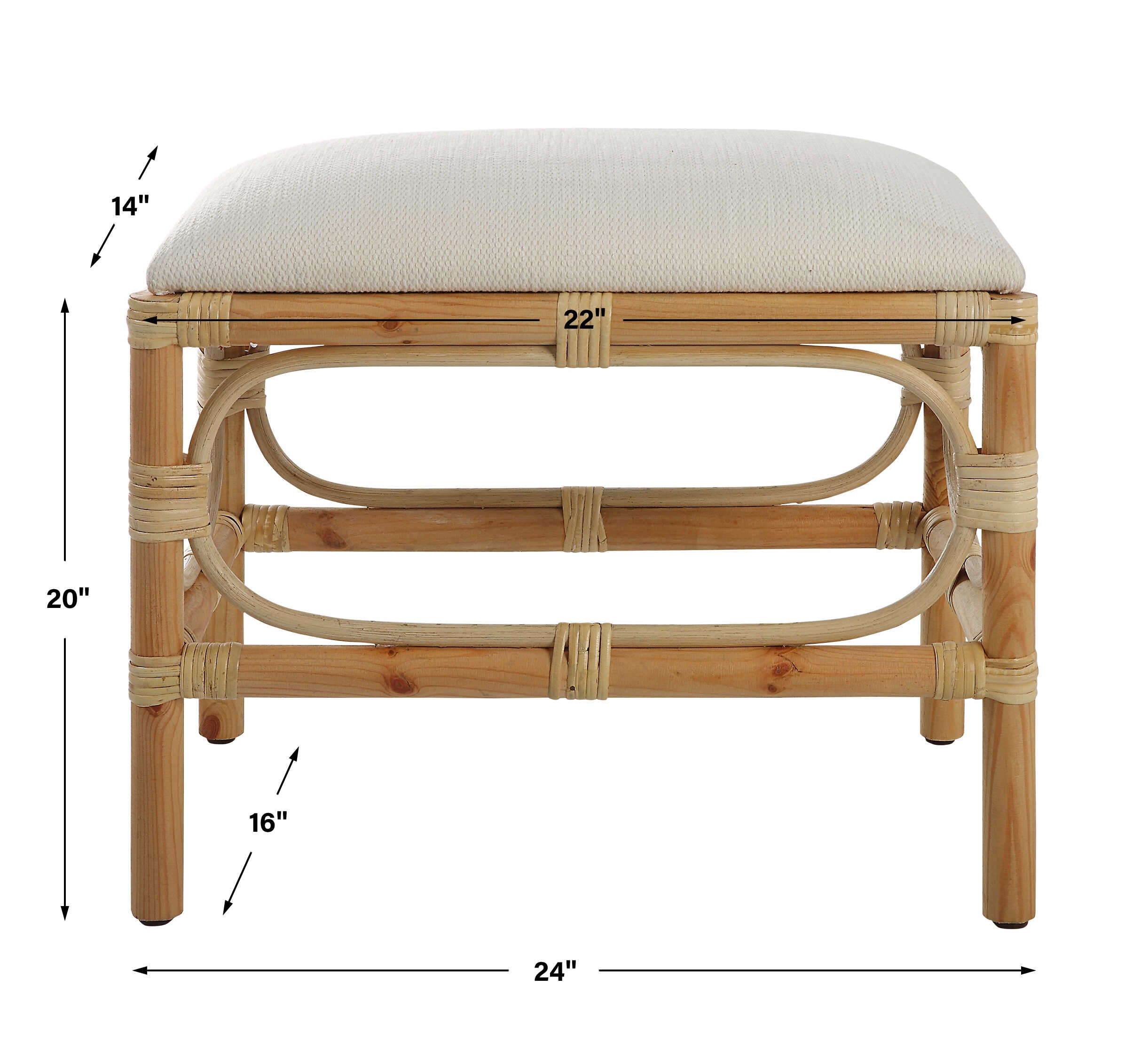Laguna Small White Bench