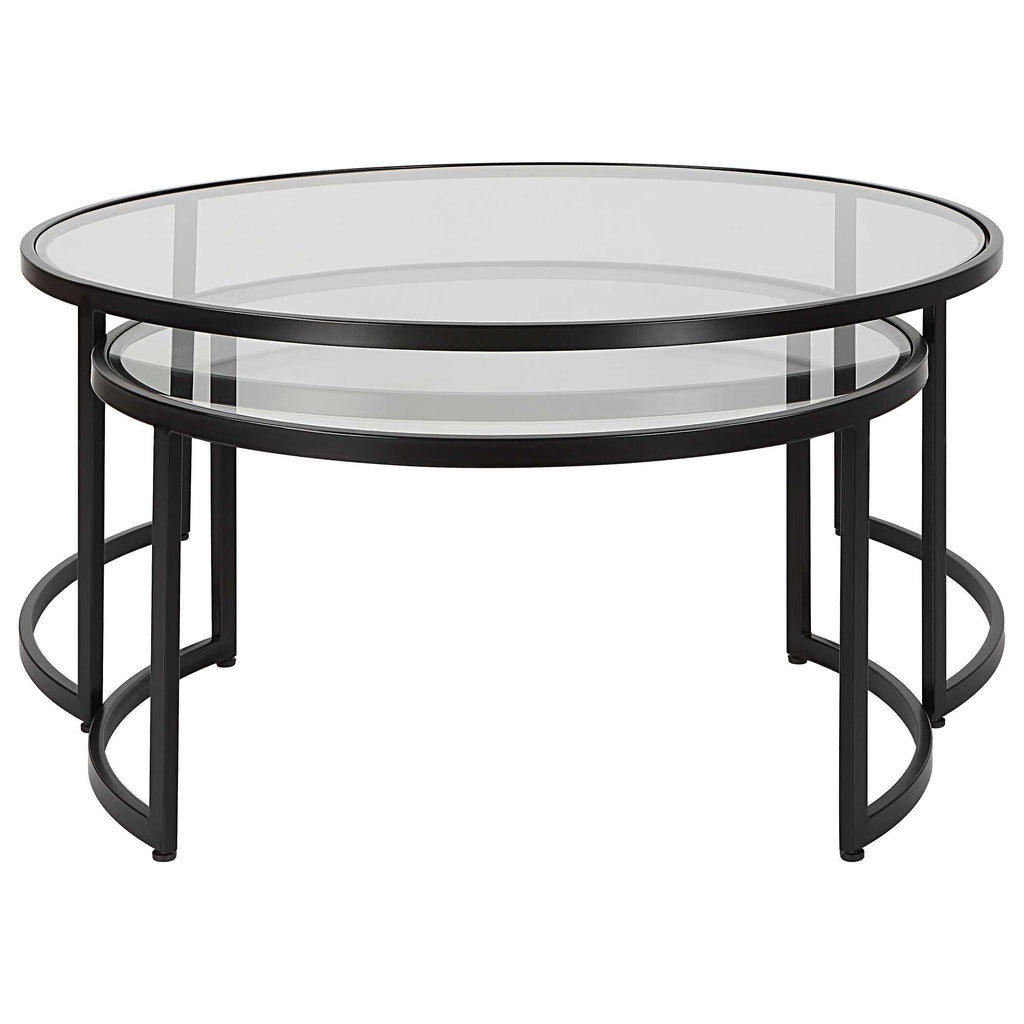 Rhea Black Nesting Coffee Tables Set/2