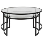 Rhea Black Nesting Coffee Tables Set/2