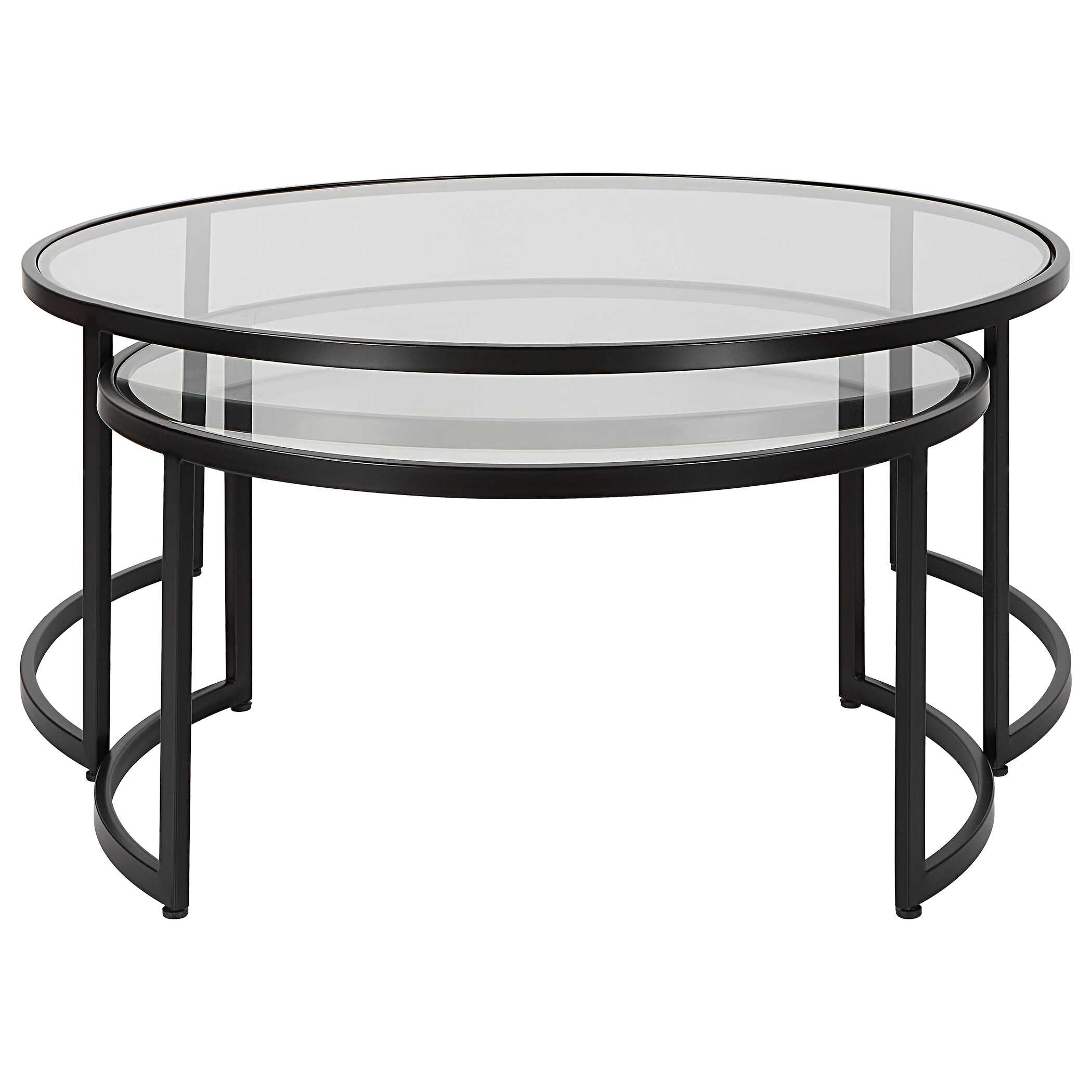 Rhea Black Nesting Coffee Tables Set/2