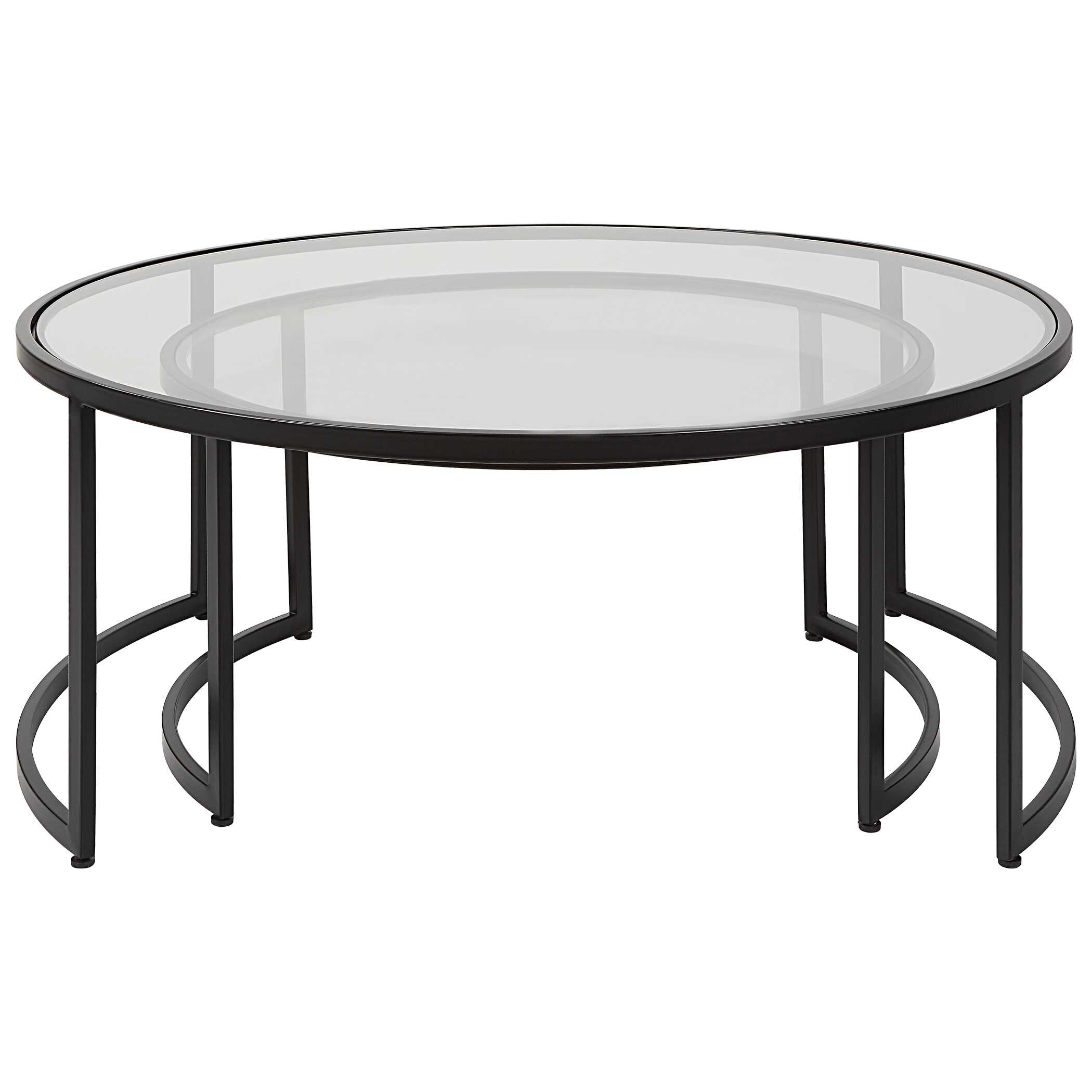 Rhea Black Nesting Coffee Tables Set/2
