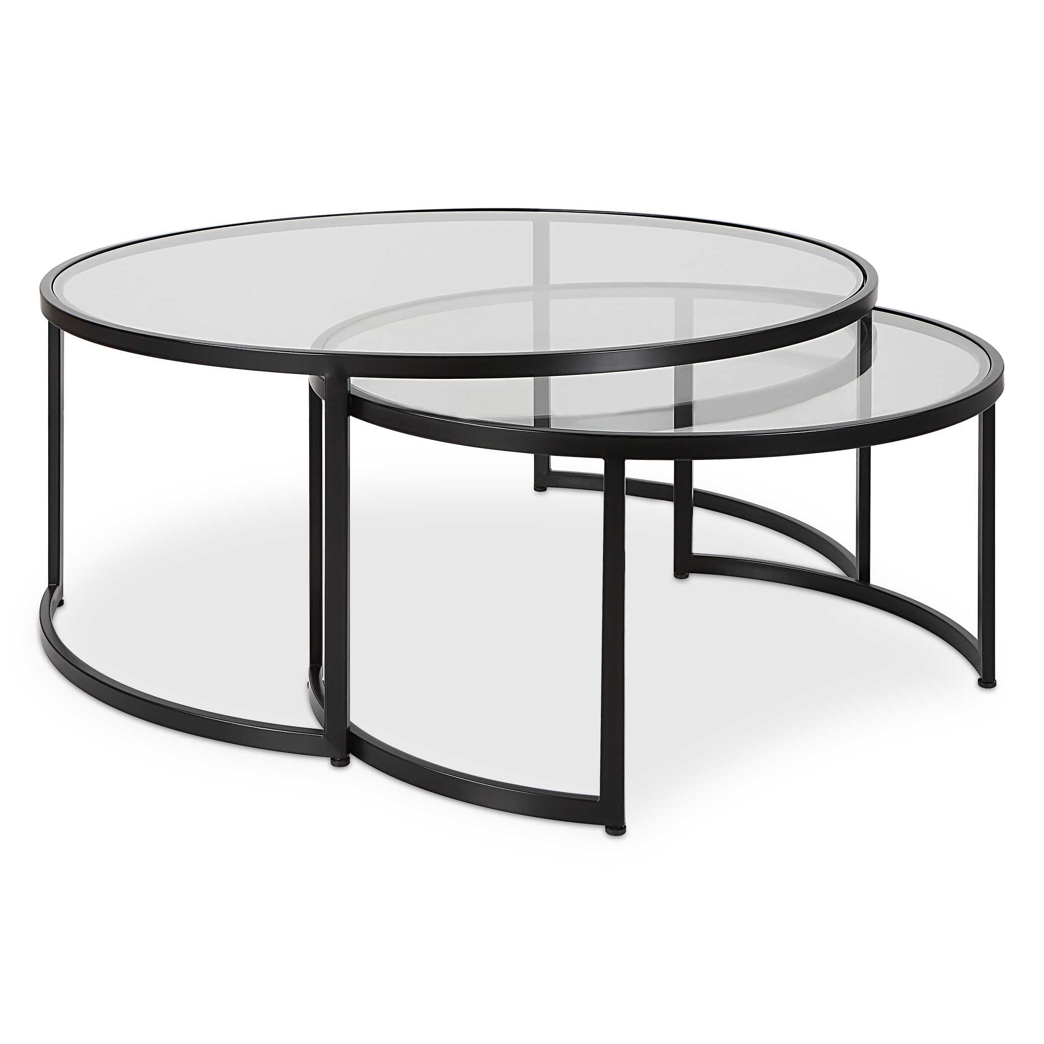 Rhea Black Nesting Coffee Tables Set/2