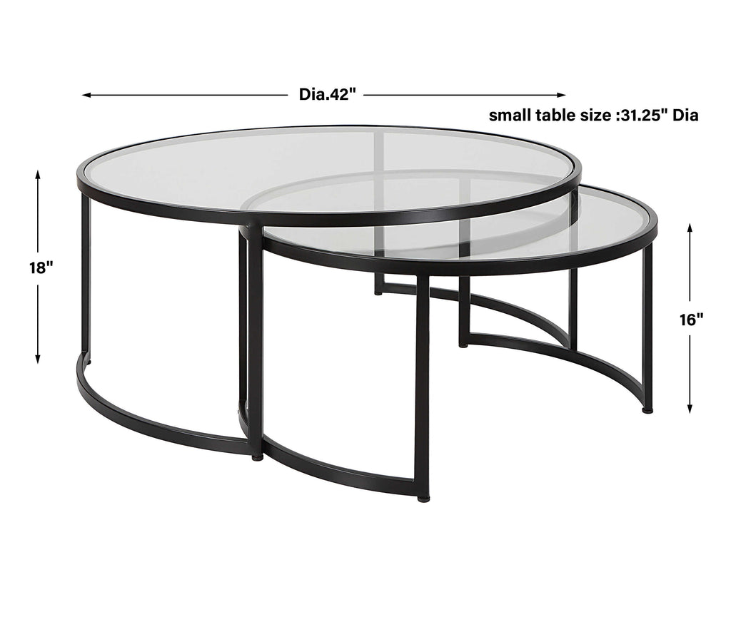 Rhea Black Nesting Coffee Tables Set/2