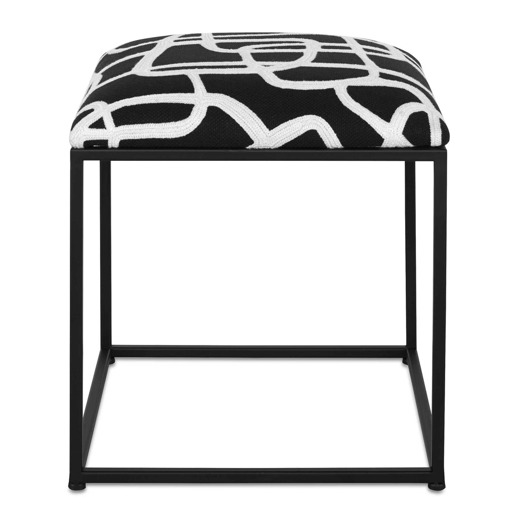 Twists And Turns Fabric Accent Stool