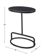 Jessenia Black Marble Accent Table