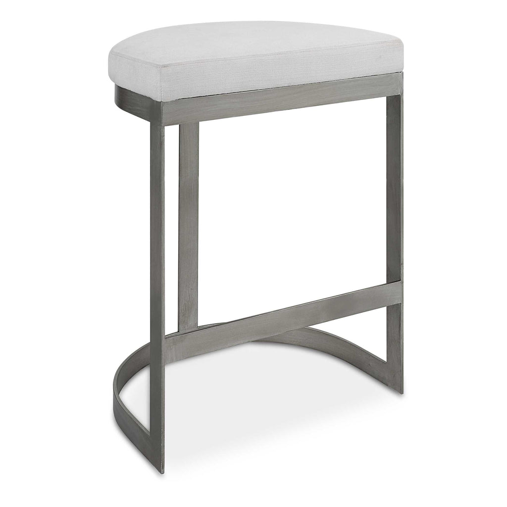Ivanna Backless Silver Counter Stool