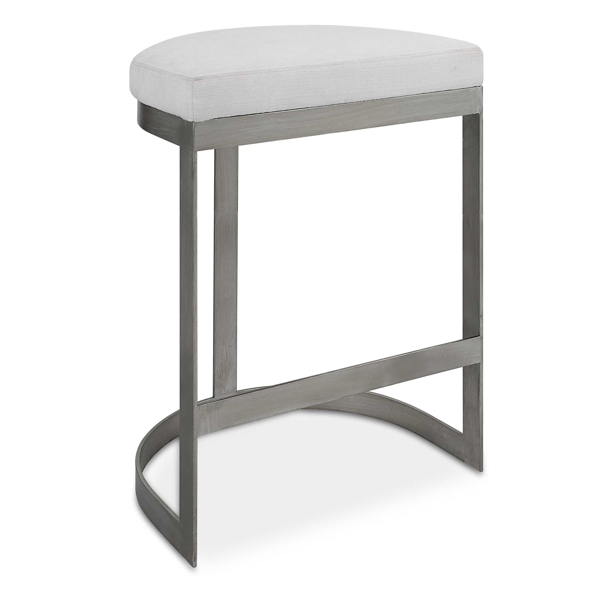 Ivanna Backless Silver Counter Stool