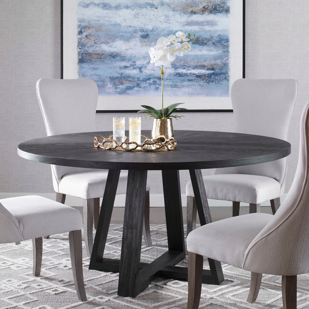 Gidran Round Black Dining Table
