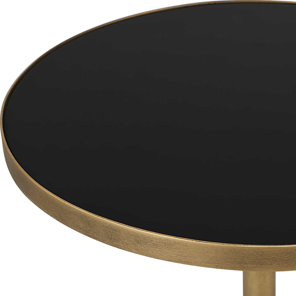 Comet Geometric Bronze Accent Table
