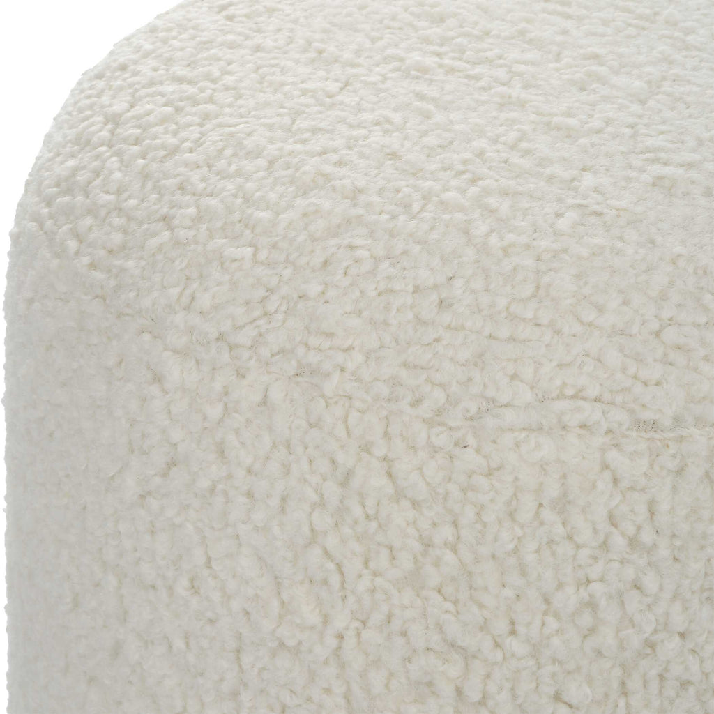Arles White Shearling Ottoman