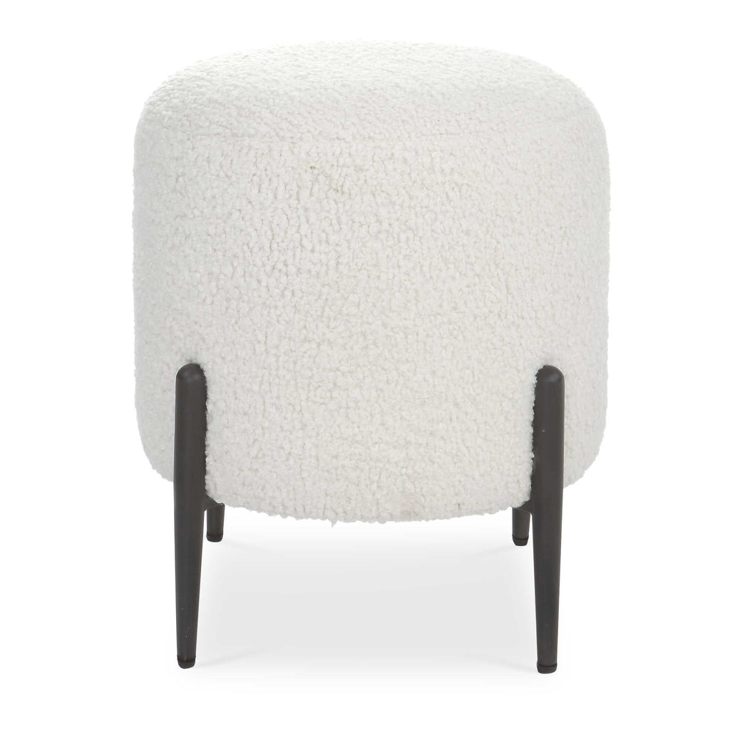 Arles White Shearling Ottoman