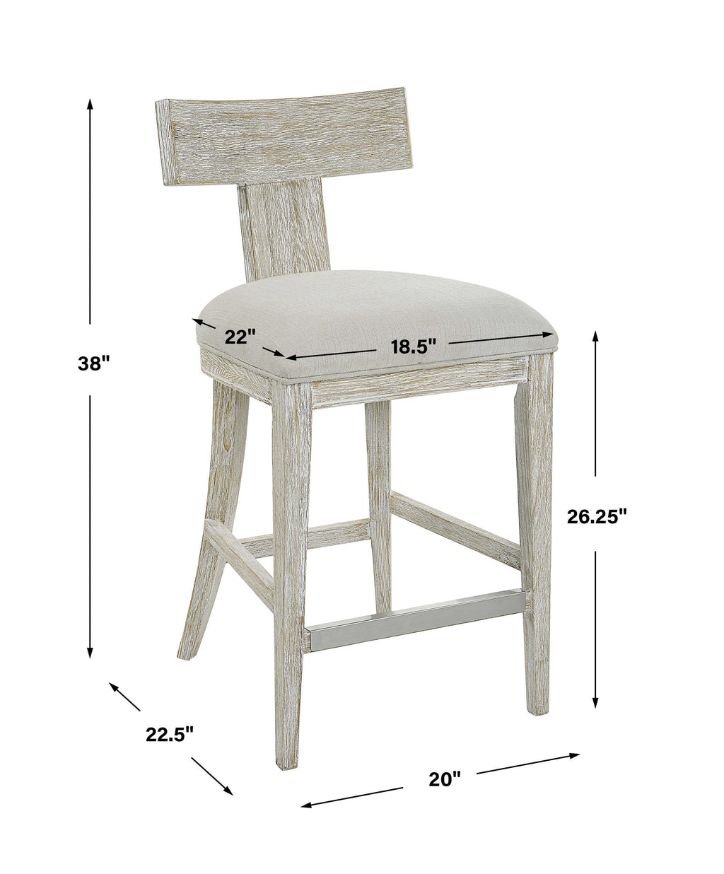 Idris White Counter Stool