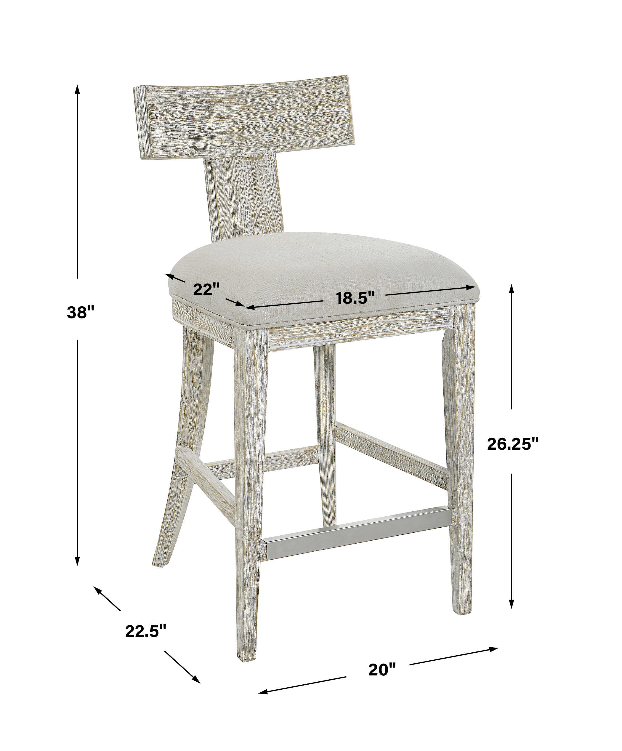 Idris White Counter Stool