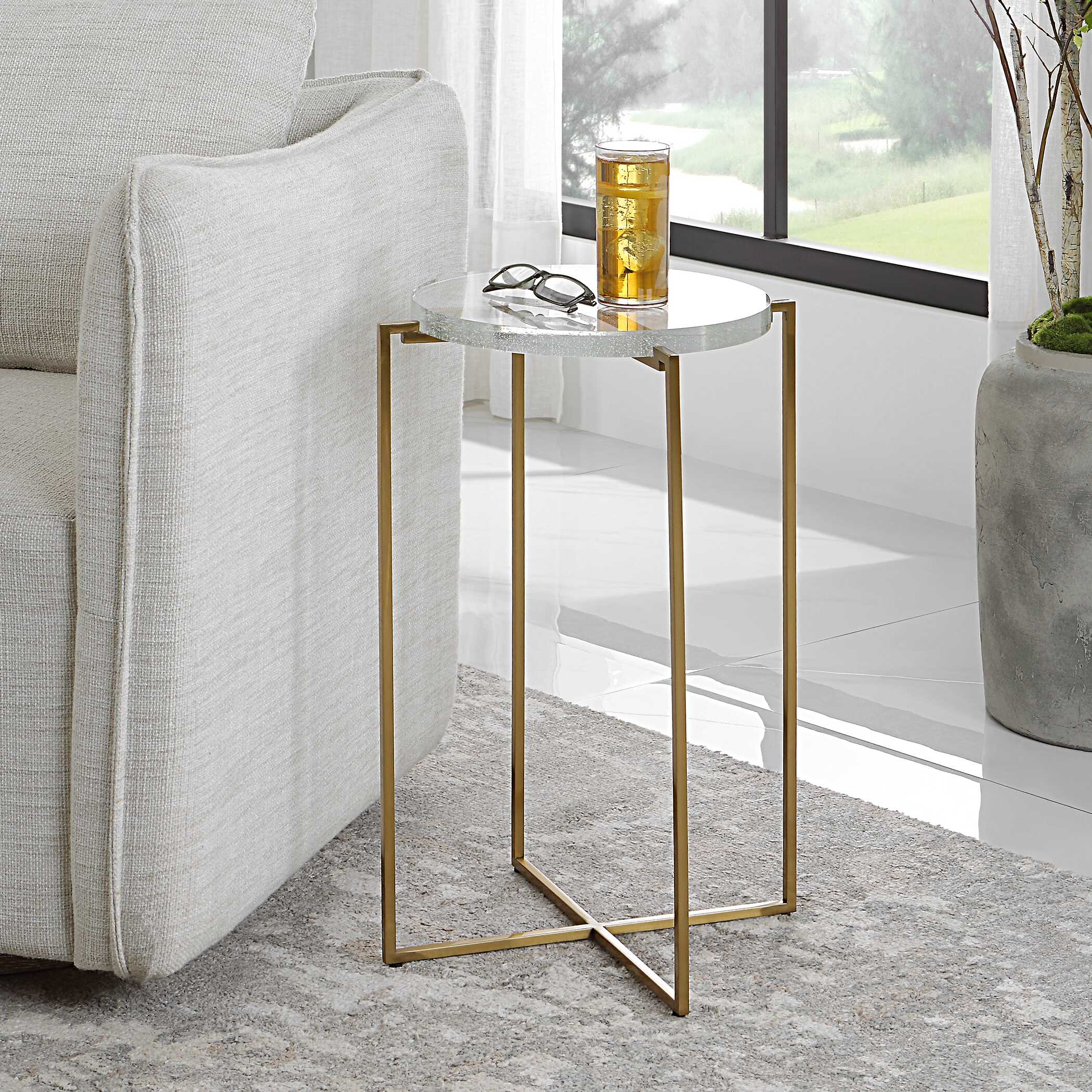 Star-crossed Glass Accent Table