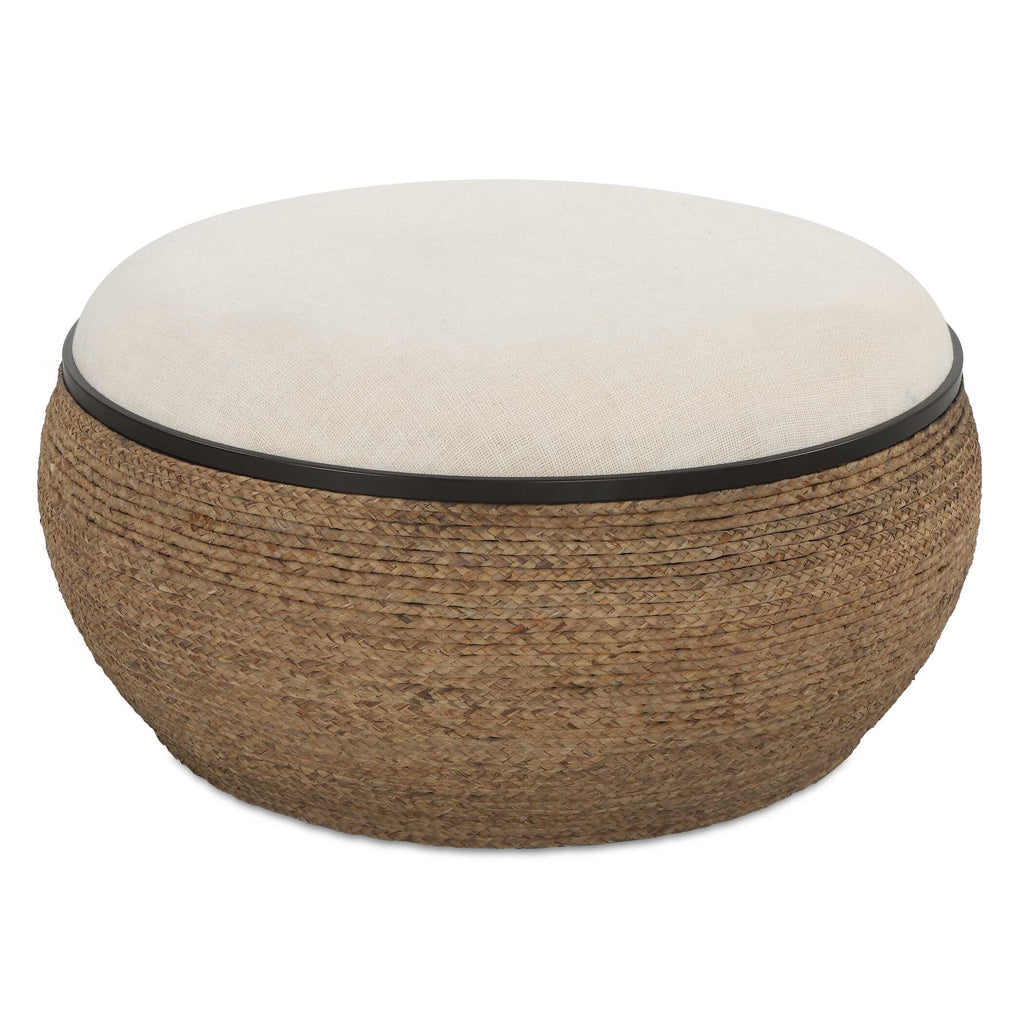 Island Straw Storage Ottoman / Coffee Table