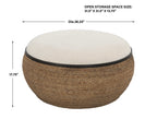 Island Straw Storage Ottoman / Coffee Table