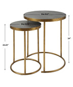 Aragon Brass Nesting Tables Set/2