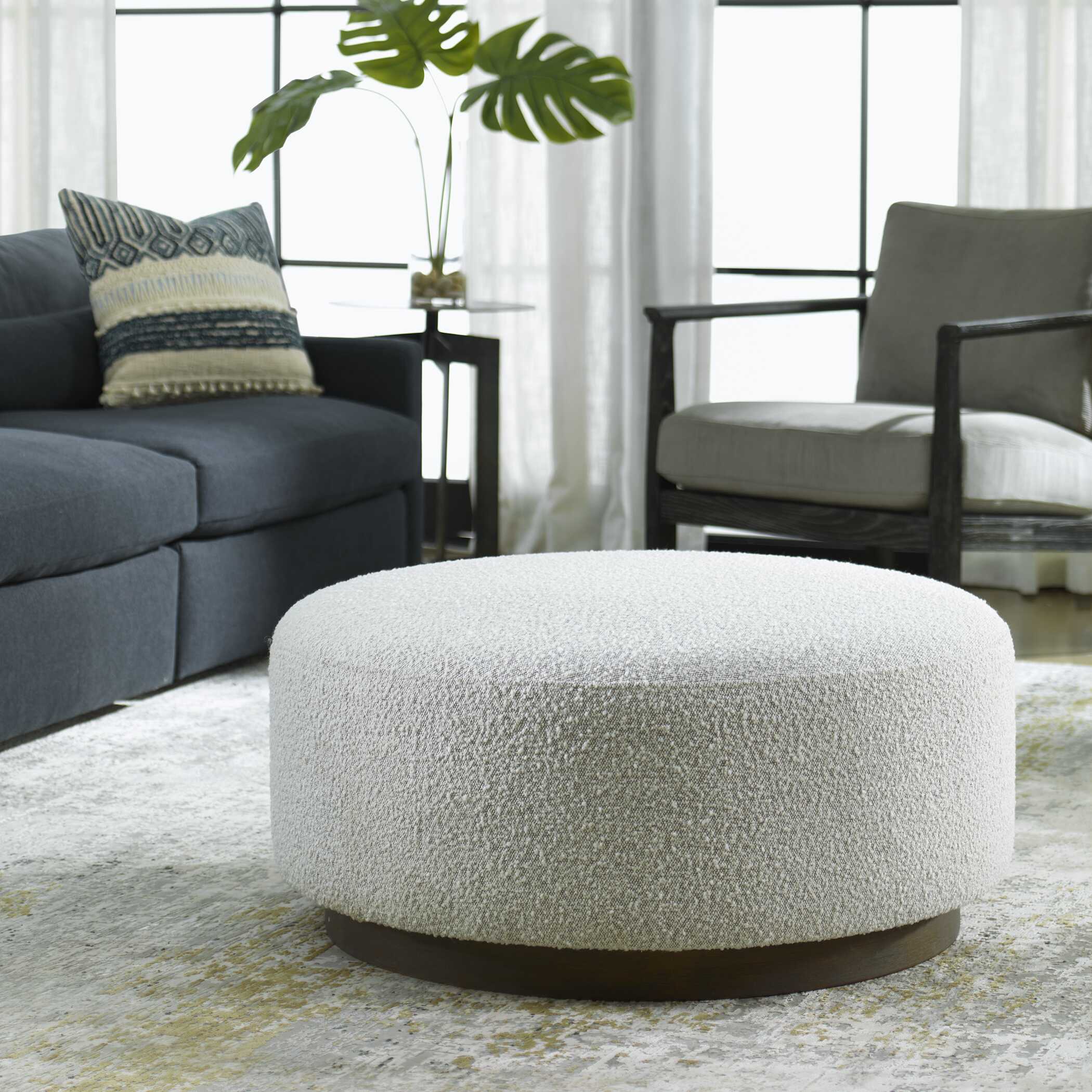 Avila Large Gray Ottoman / Coffee Table