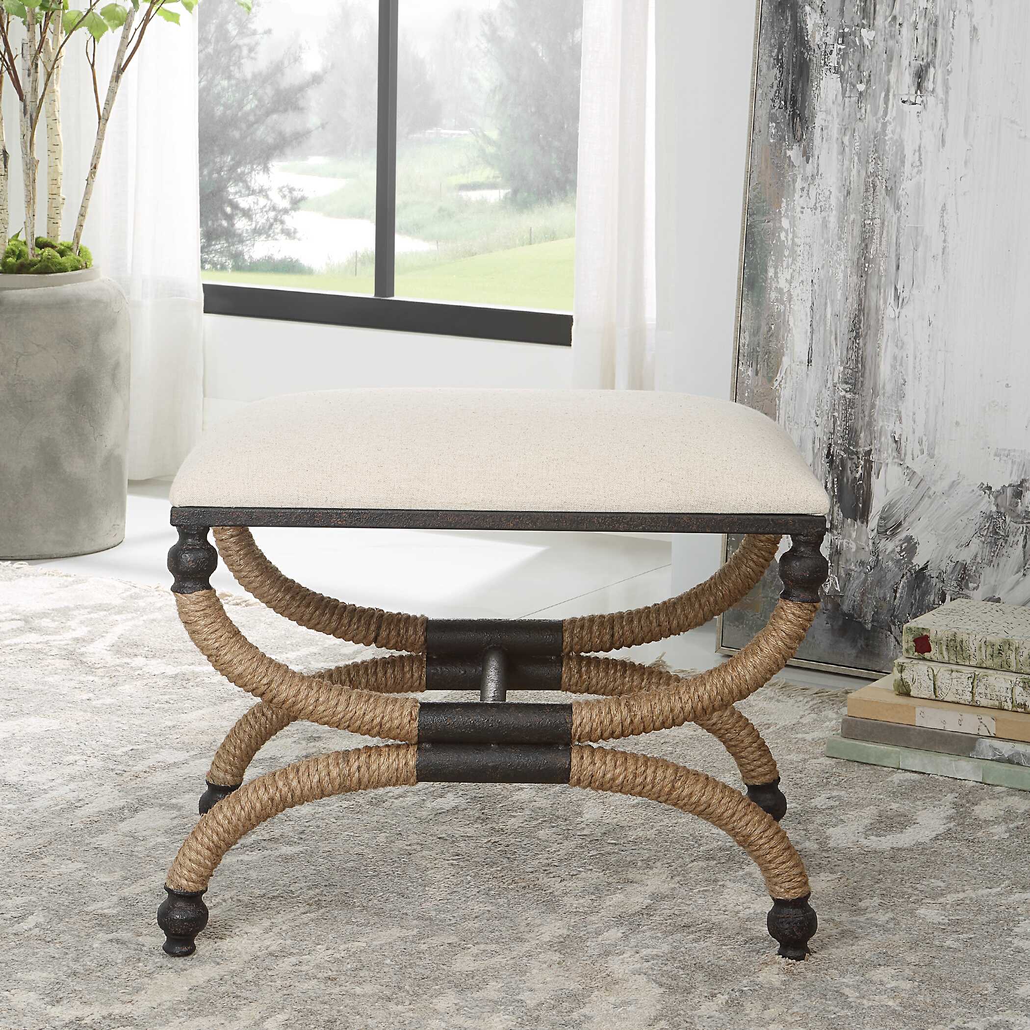Icaria Upholstered Small Bench