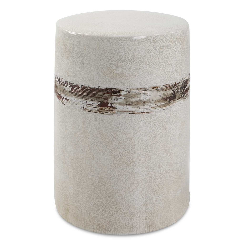 Comanche White Ceramic Garden Stool