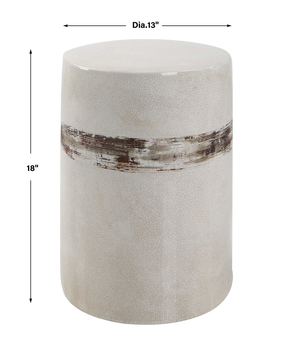 Comanche White Ceramic Garden Stool