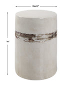 Comanche White Ceramic Garden Stool
