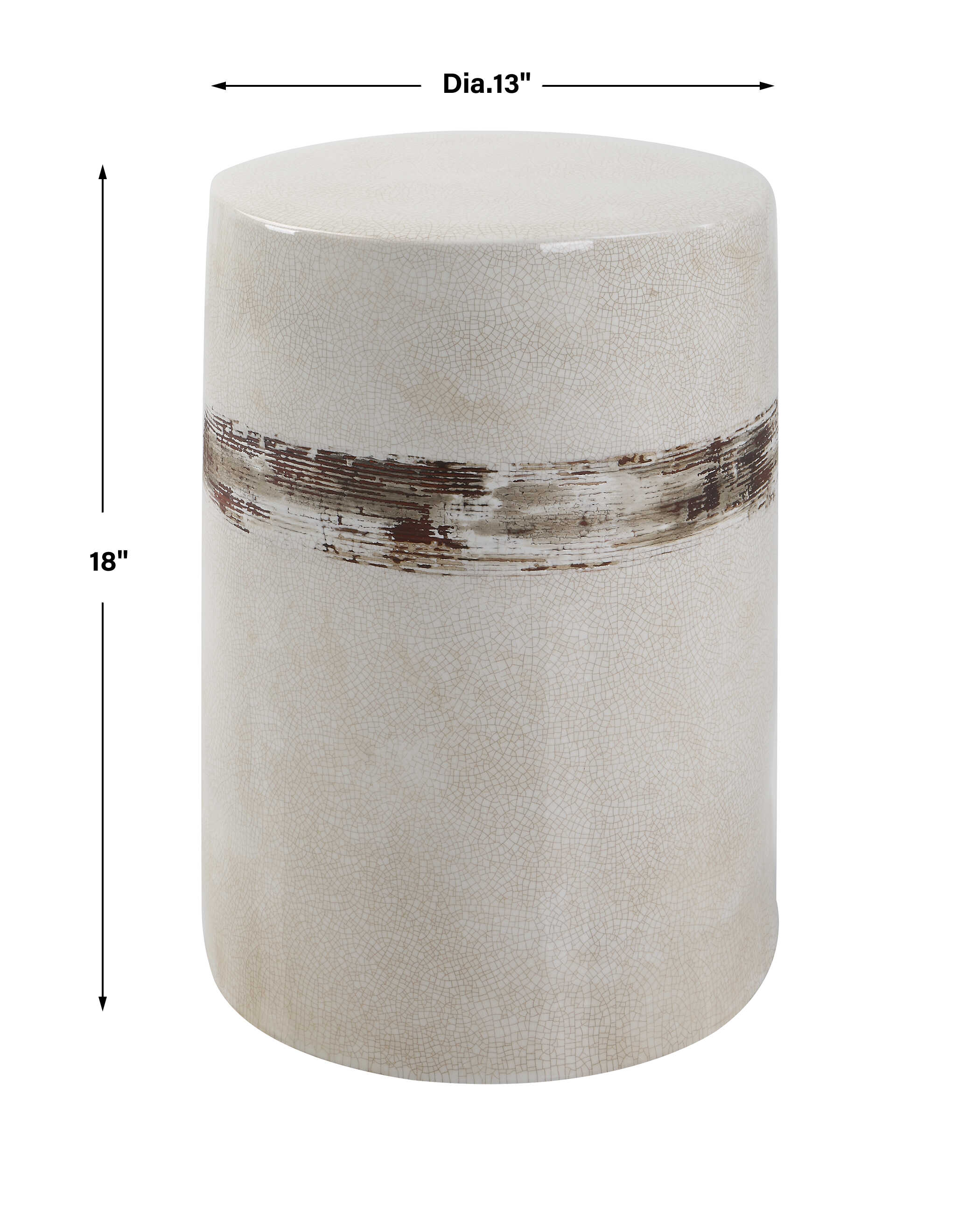 Comanche White Ceramic Garden Stool