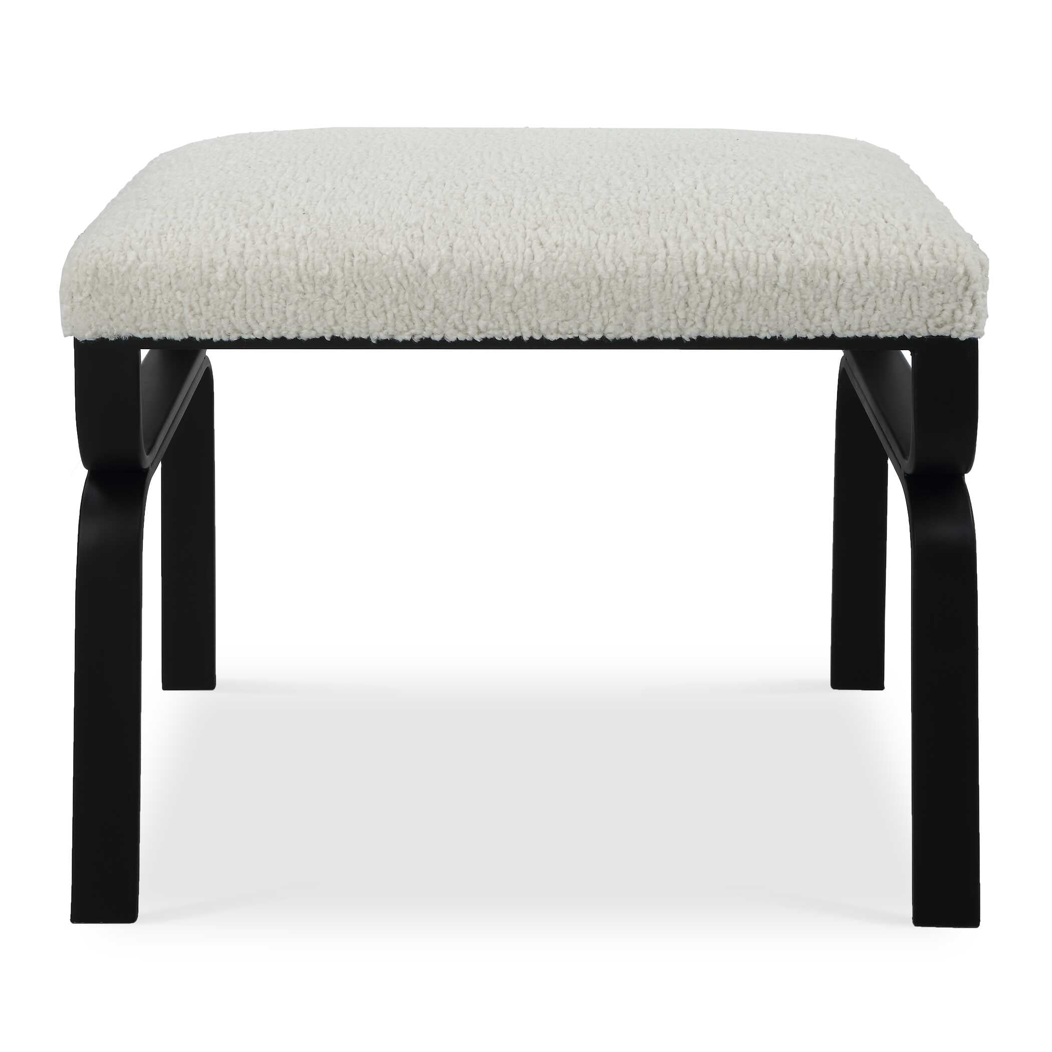Diverge White Shearling Small Bench
