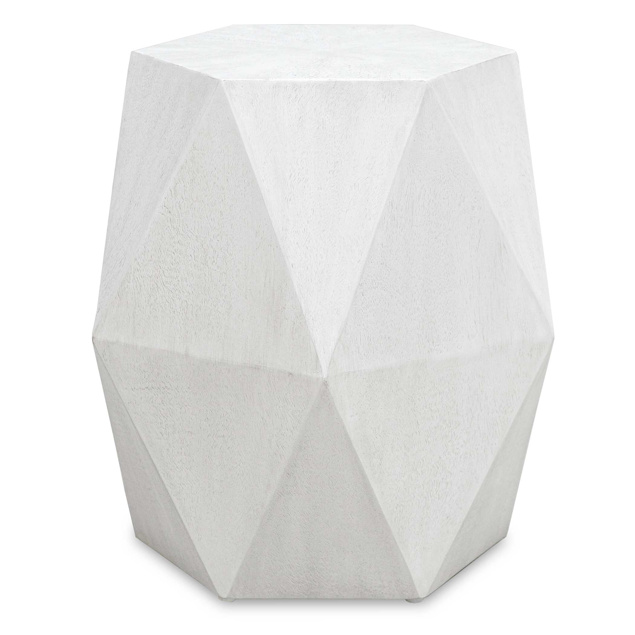 Volker White Geometric Accent Table