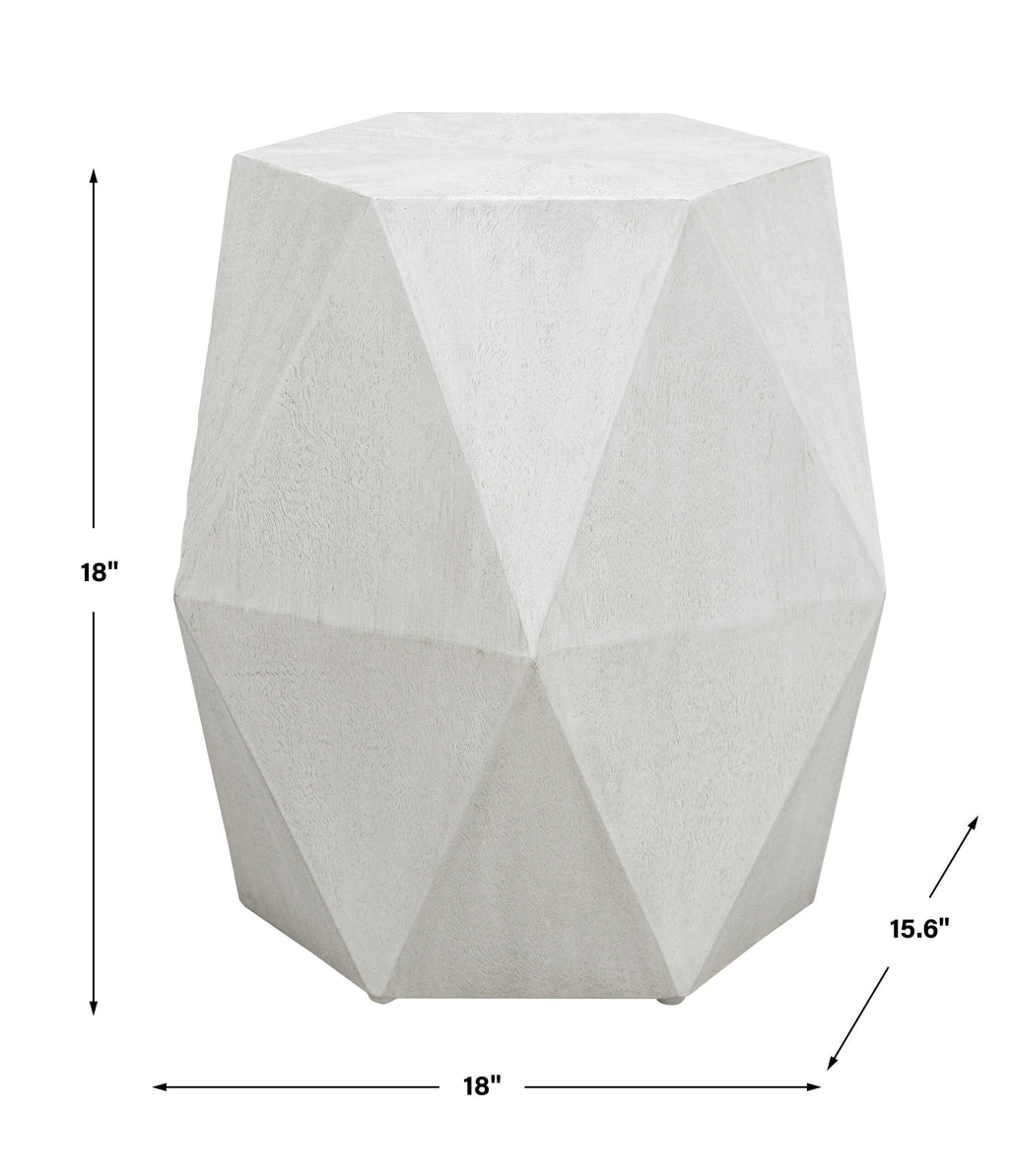 Volker White Geometric Accent Table