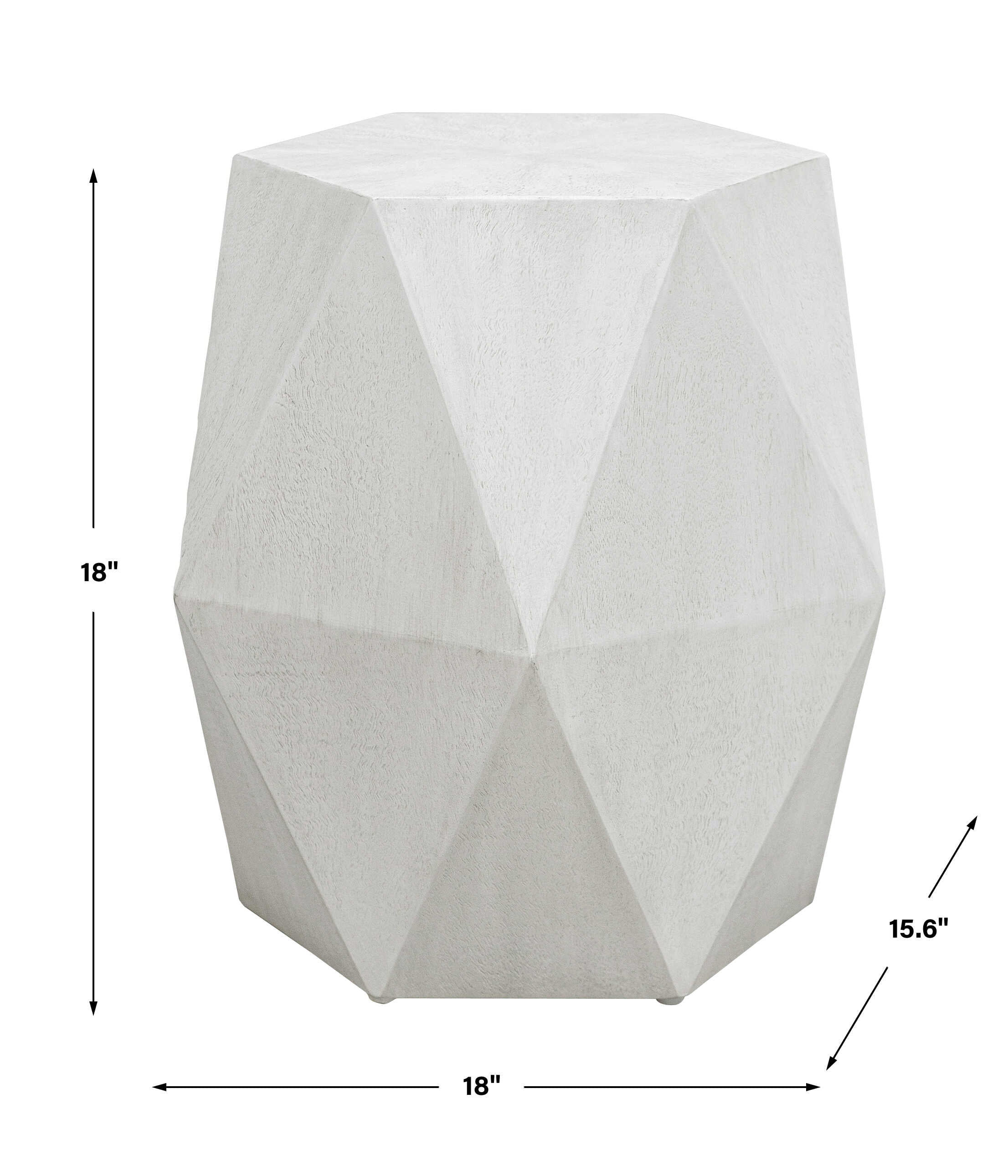 Volker White Geometric Accent Table