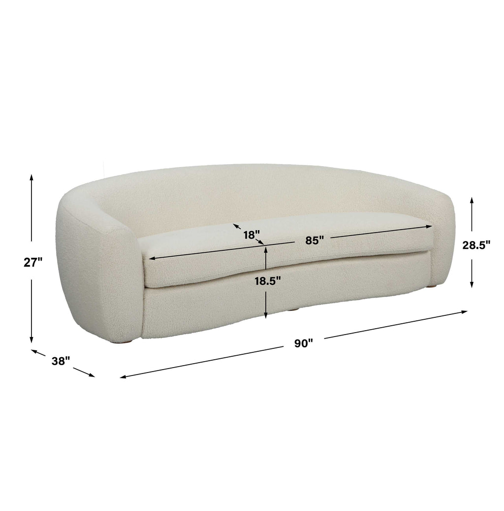 Capra Art Deco White Sofa