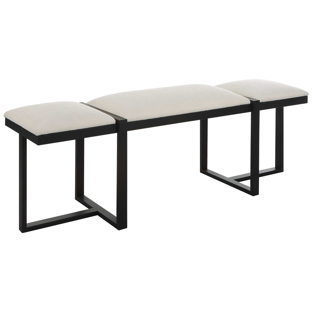 Triple Cloud Modern Upholstered Bench