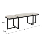 Triple Cloud Modern Upholstered Bench