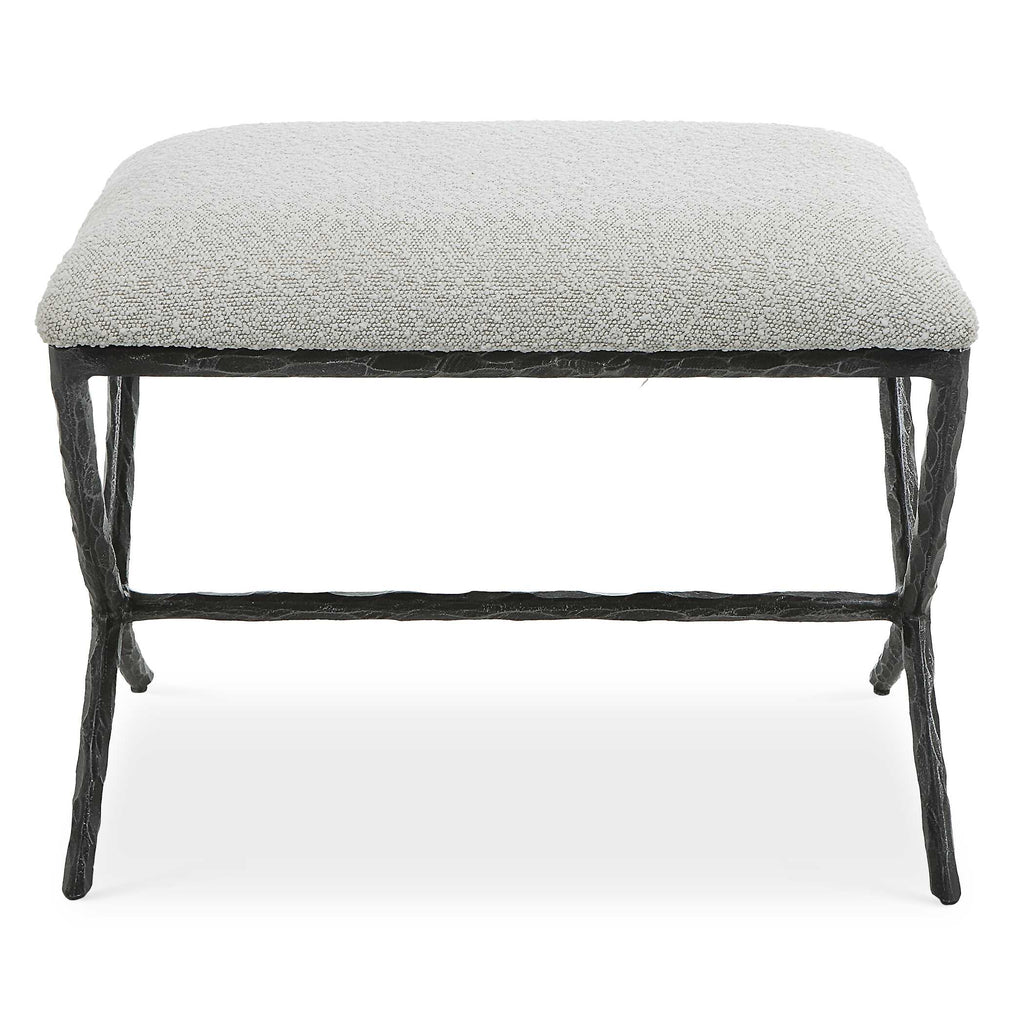 Brisby Gray Fabric Small Bench
