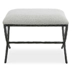 Brisby Gray Fabric Small Bench