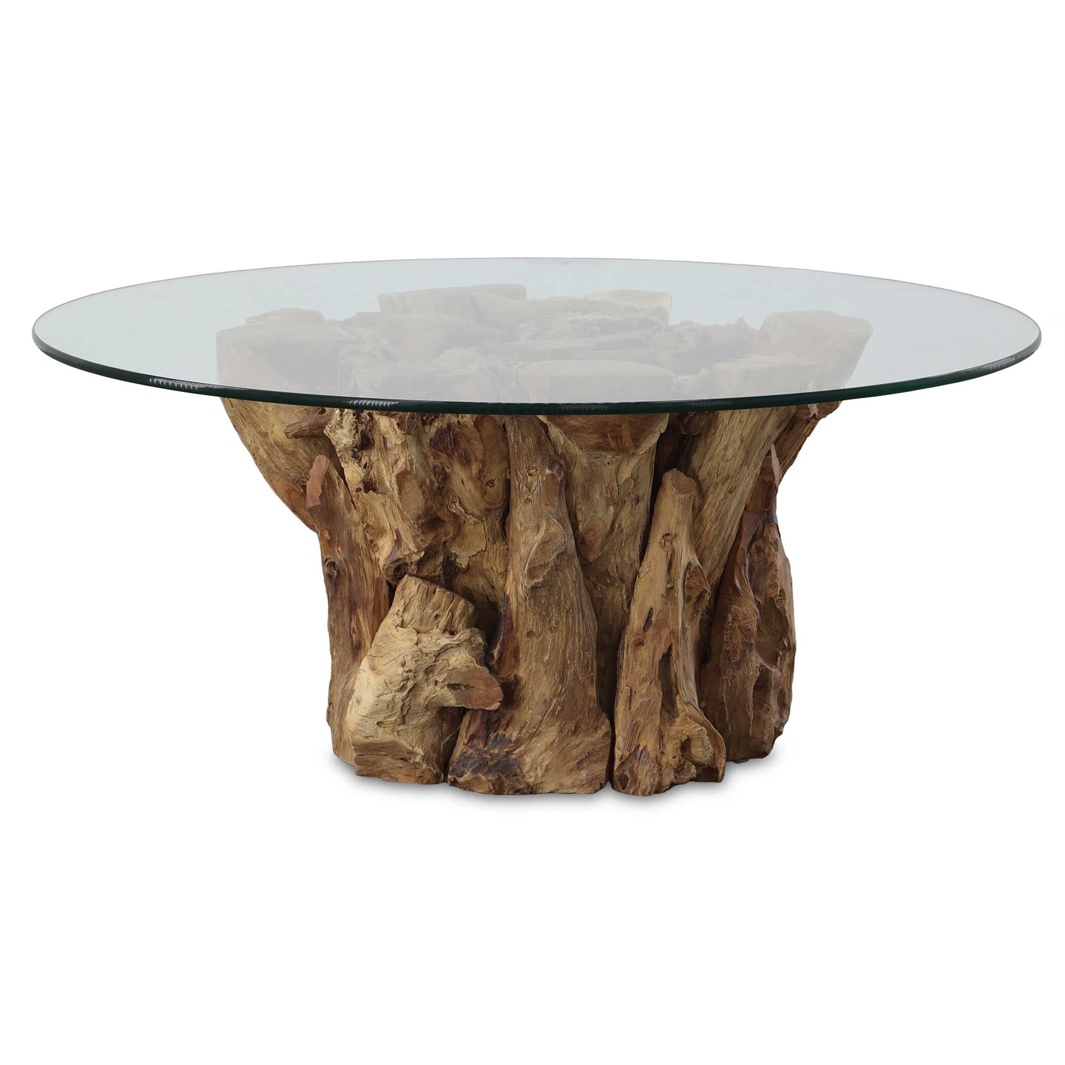 Driftwood Glass Top Large Coffee Table