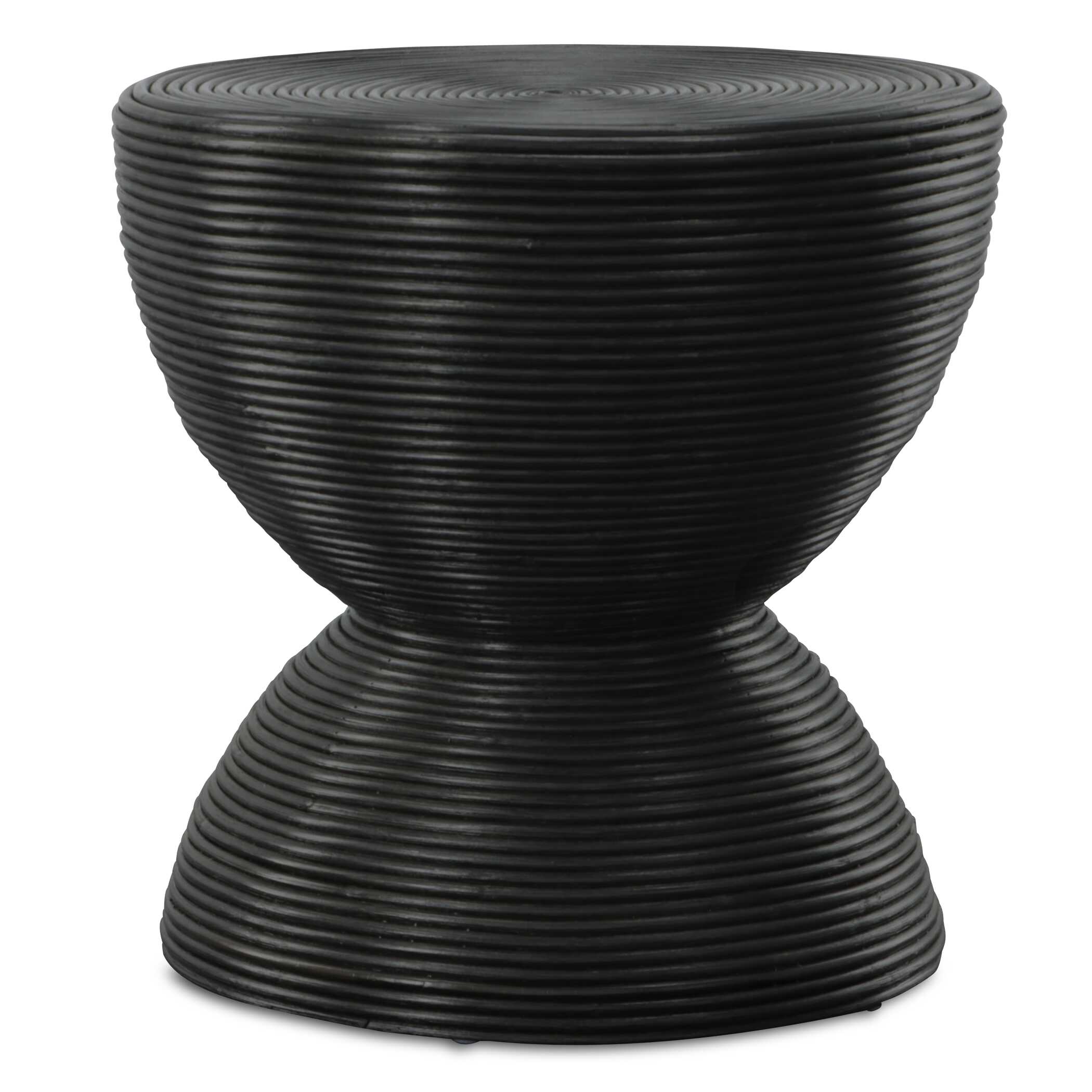 Bongo Black Rattan Side Table