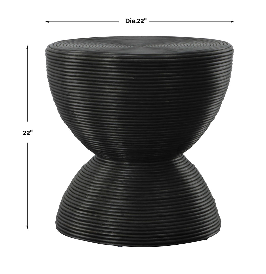 Bongo Black Rattan Side Table