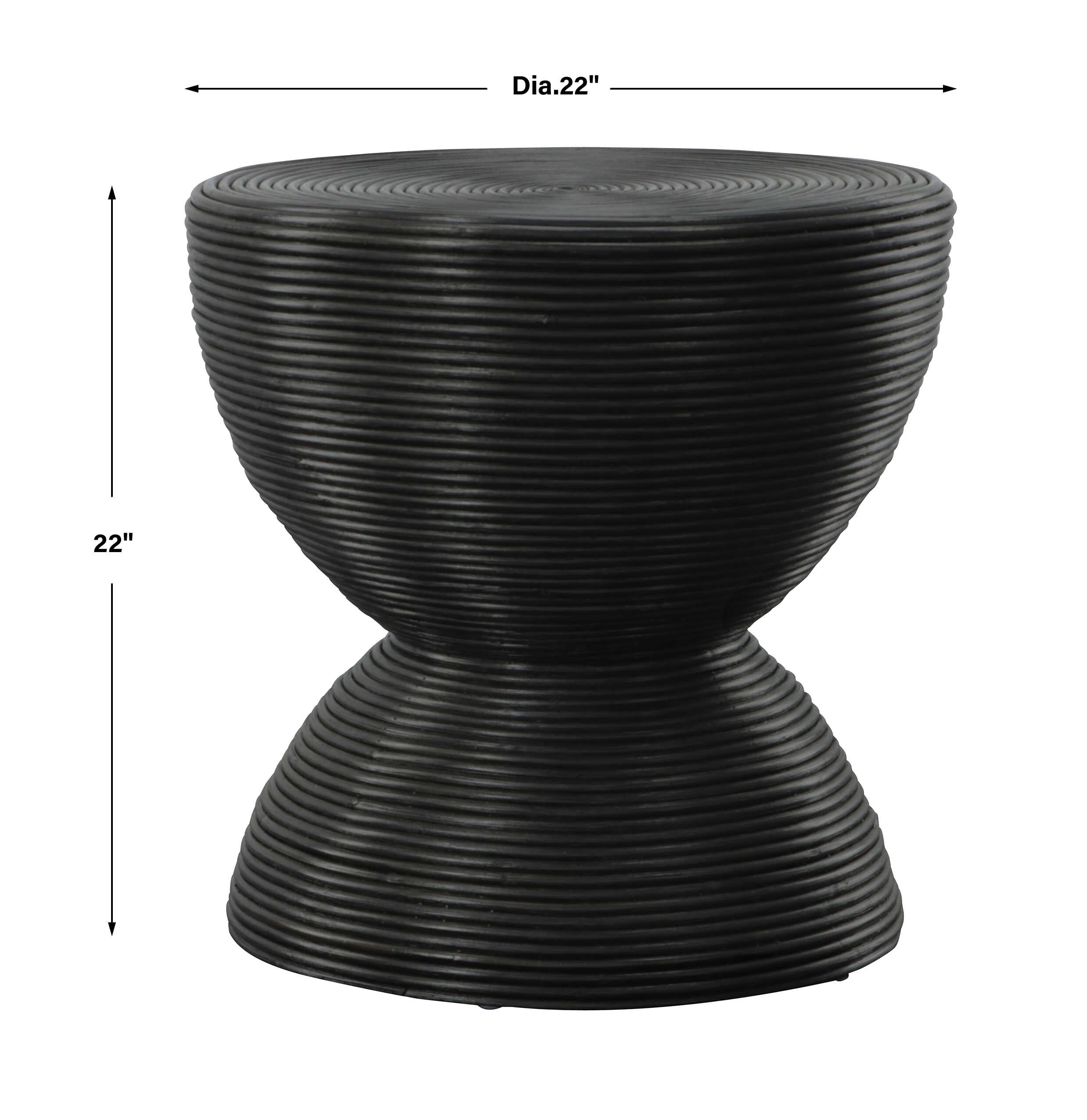 Bongo Black Rattan Side Table