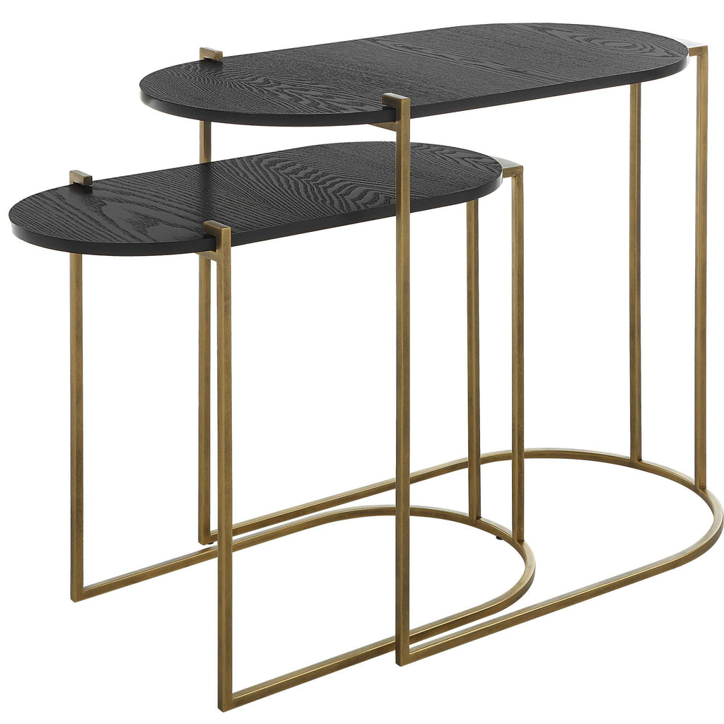 Aztec Wood Nesting Tables Set/2