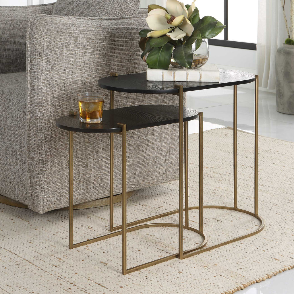 Aztec Wood Nesting Tables Set/2