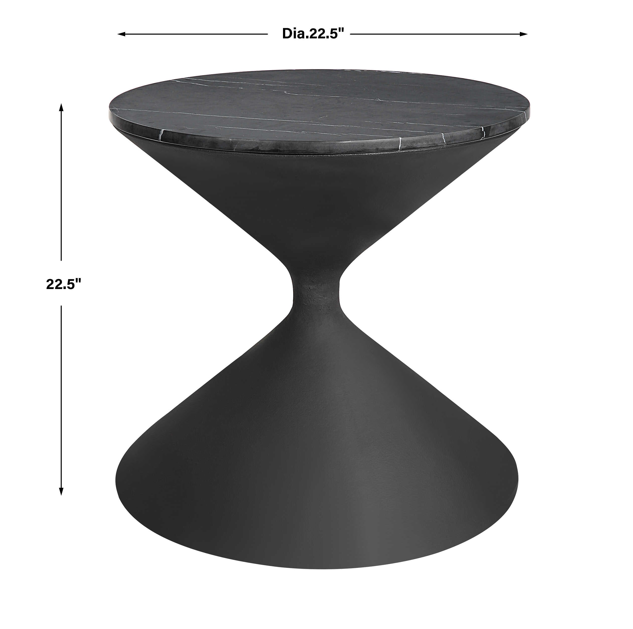 Time's Up Hourglass Shaped Side Table