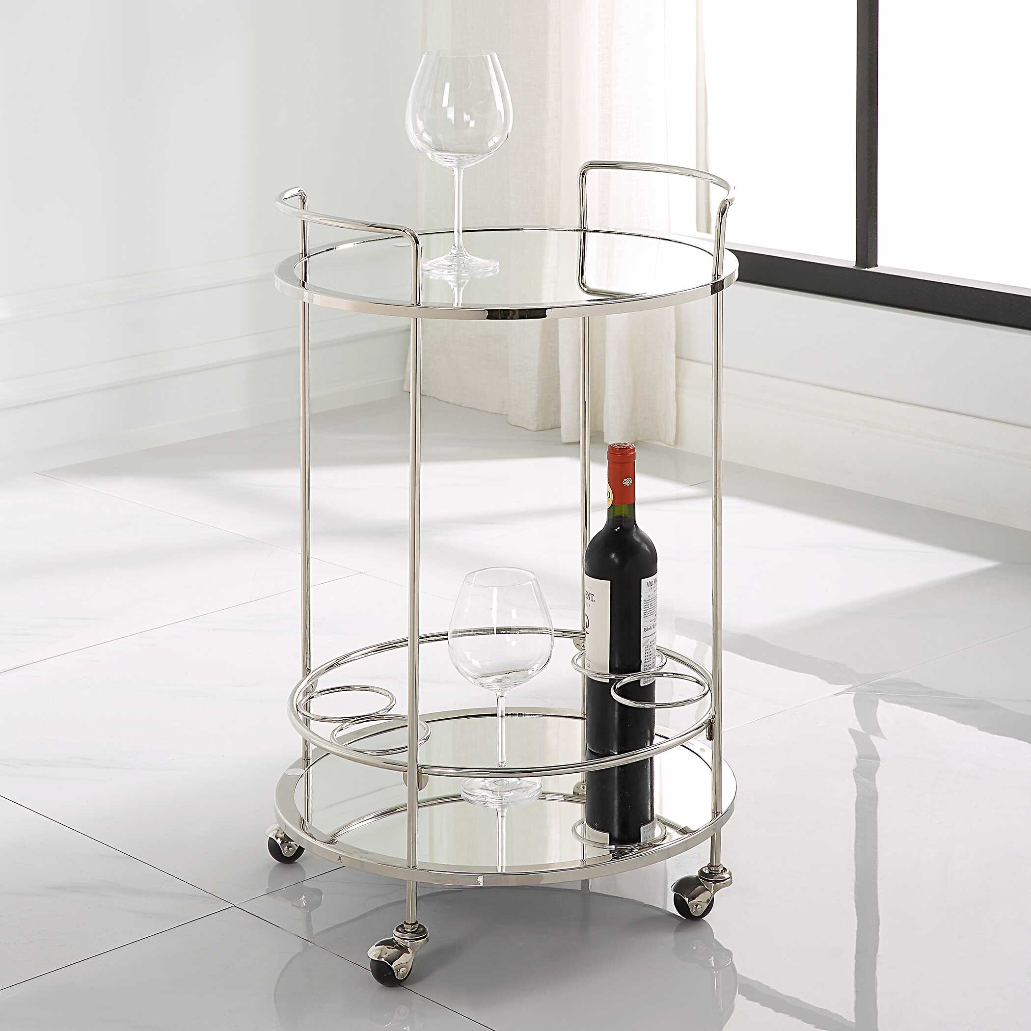 Spritz Chrome Bar Cart