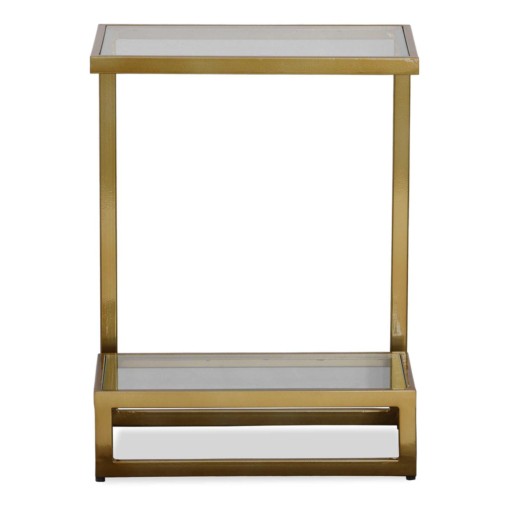 Musing Brushed Brass Accent Table