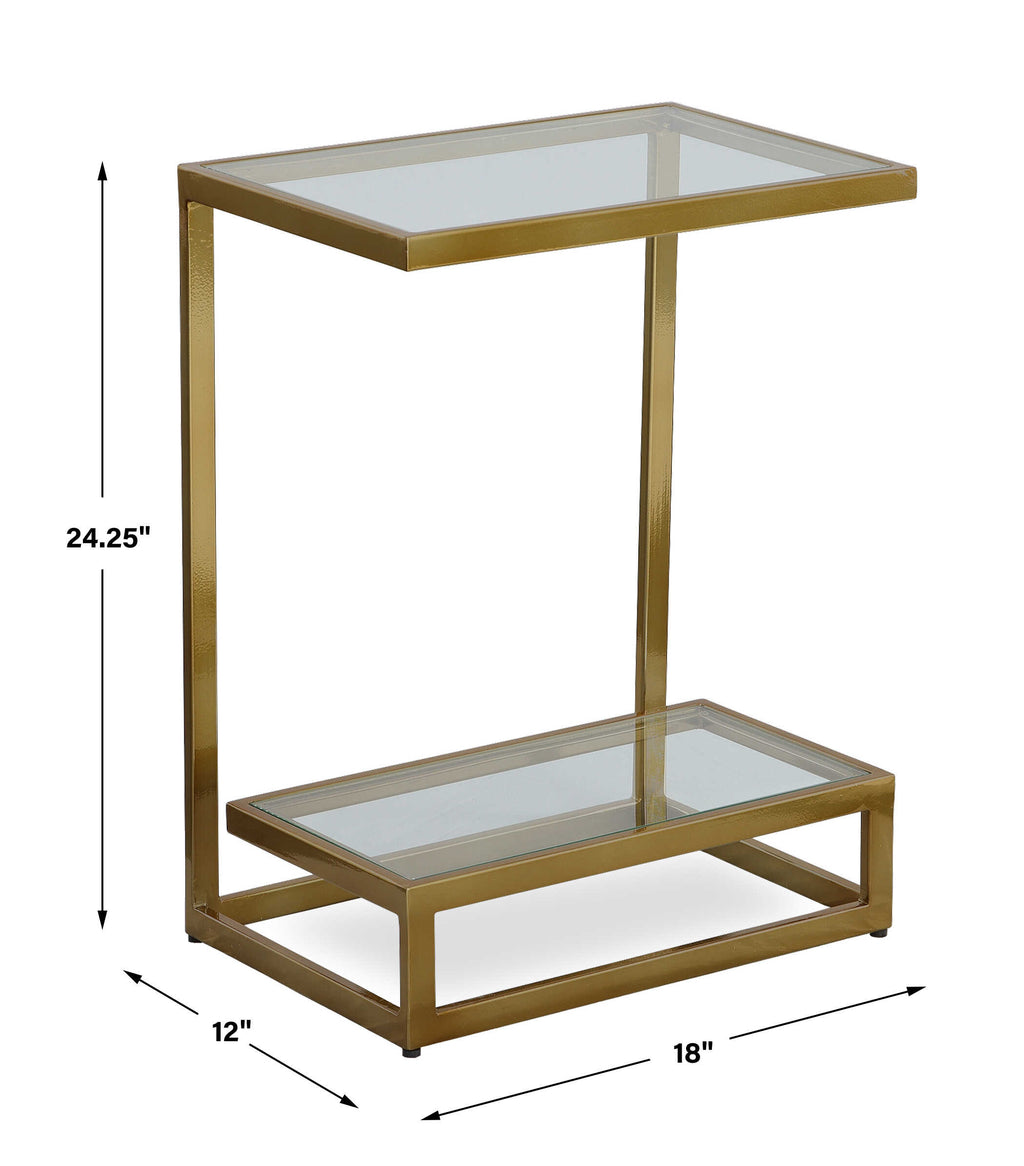 Musing Brushed Brass Accent Table