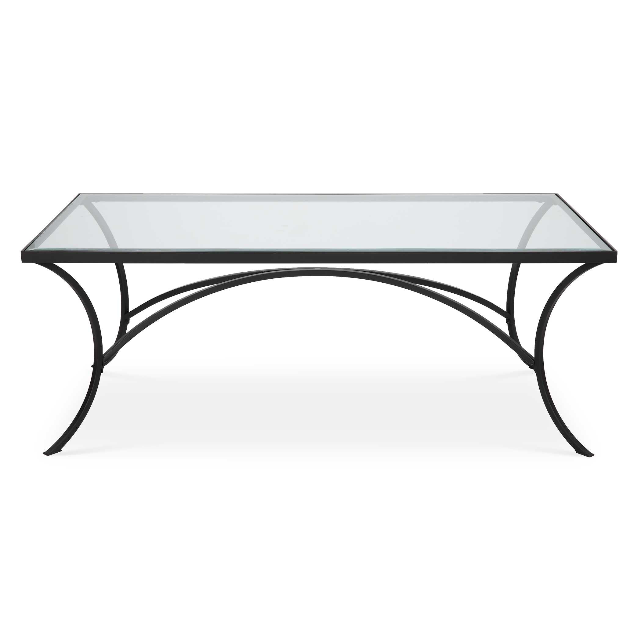 Alayna Black Metal & Glass Coffee Table