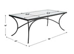 Alayna Black Metal & Glass Coffee Table