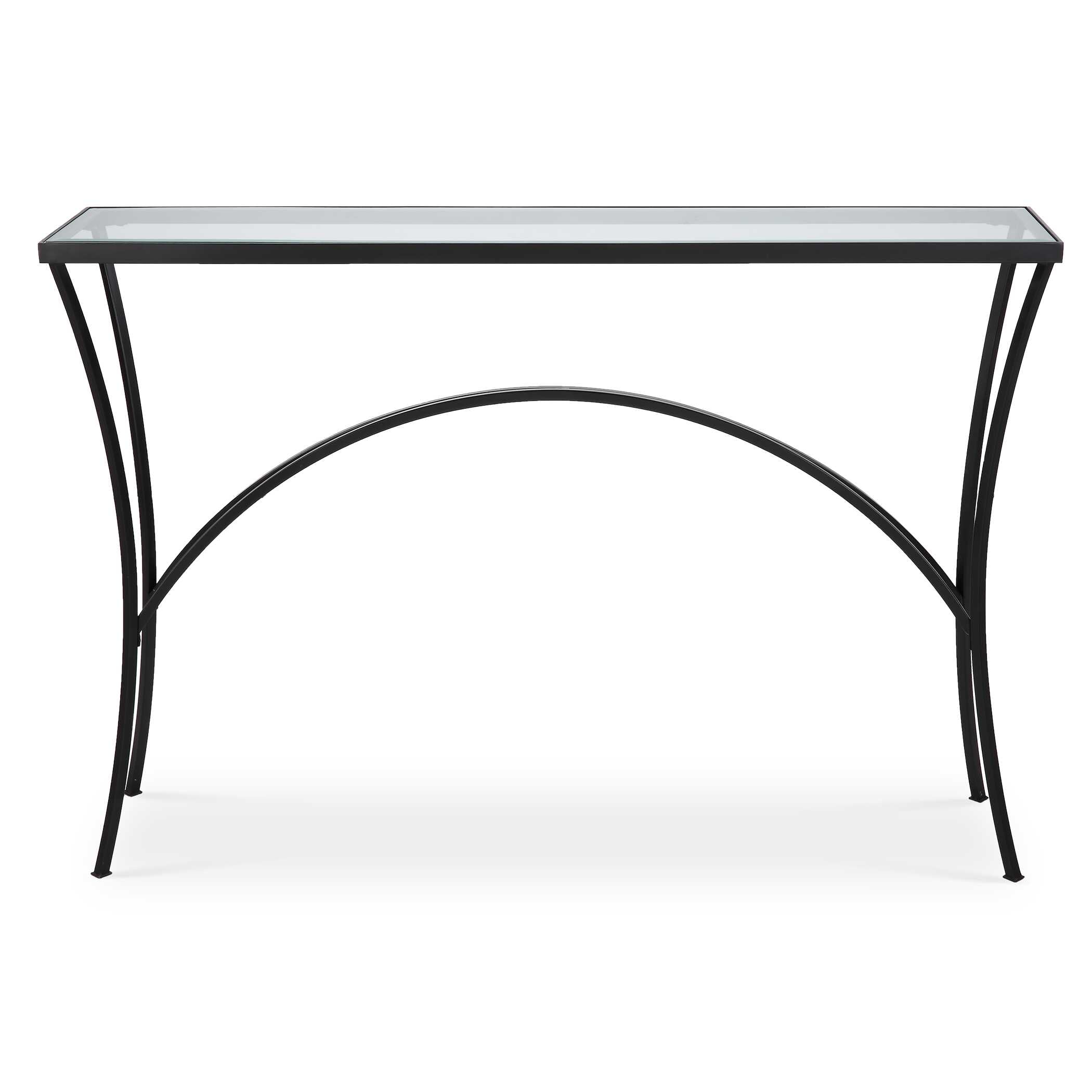 Alayna Black Metal & Glass Console Table