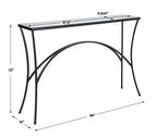 Alayna Black Metal & Glass Console Table